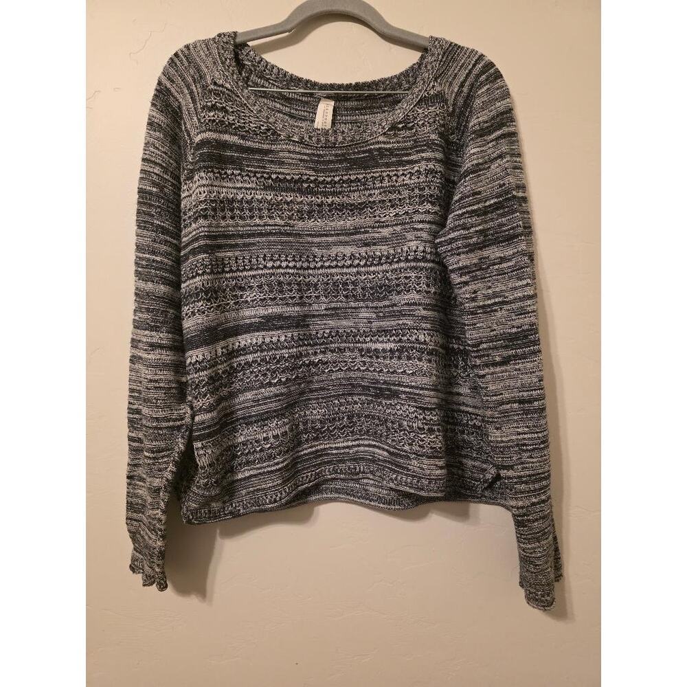 Aeropostale XXL Black & White Marled Knit Sweater Cozy Slouchy Fit